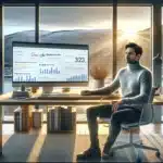 Norwegian marketer analyzing star rated user reviews to improve seo performance on screen